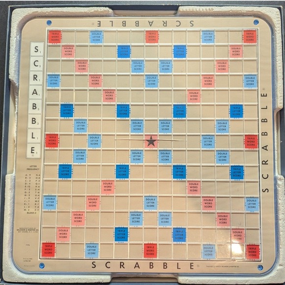 Game 1982 Vintage Scrabble Deluxe Edition No 71 With Turntable Base Selchow & Righter RARE As New Complete